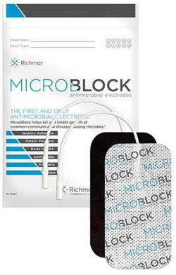 Micro Block Antimicrobial Electrodes, 2? x 3.5? Rectangle White Cloth (10 packs of 4)