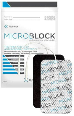 Micro Block Antimicrobial Electrodes, 3? x 5? Rectangle White Cloth (10 packs of 2)