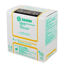 SEIRIN J-Type Acupuncture Needles, size 2 (0.18mm) x 40mm , box of 100 needles