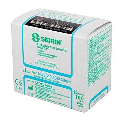 SEIRIN J-ProPak Acupuncture Needles, size 3 (0.20mm) x 30mm, box of 100 needles