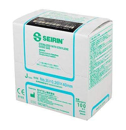 SEIRIN J-Type Acupuncture Needles, size 3 (0.20mm) x 40mm , box of 100 needles
