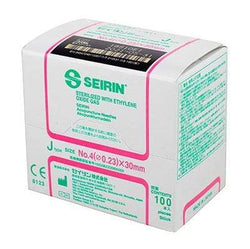 SEIRIN J-Type Acupuncture Needles, size 4 (0.23mm) x 30mm, box of 100 needles