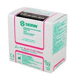 SEIRIN J-Type Acupuncture Needles, size 4 (0.23mm) x 40mm, box of 100 needles