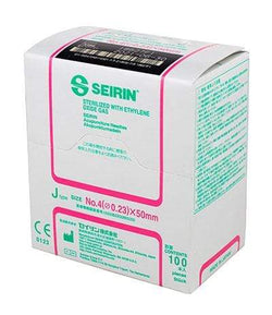 SEIRIN J-Type Acupuncture Needles, size 4 (0.23mm) x 50mm, box of 100 needles