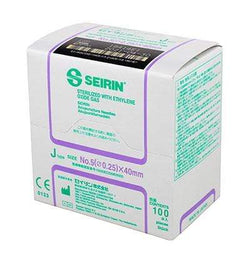 SEIRIN J-Type Acupuncture Needles, size 5 (0.25mm) x 40mm , box of 100 needles