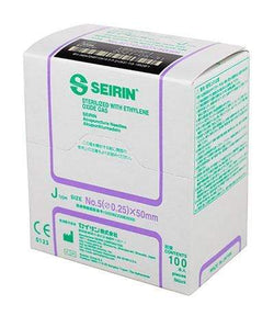 SEIRIN J-Type Acupuncture Needles, size 5 (0.25mm) x 50mm , box of 100 needles