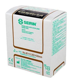 SEIRIN J-Type Acupuncture Needles, size 8 (0.30mm) x 50mm , box of 100 needles