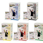 Sup-R Band, latex-free, 5 foot Singles, 30 piece dispenser, 5-piece set (1 each: yellow, red, green, blue, black)