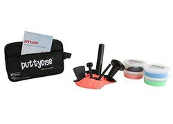 Puttycise Theraputty tool - 5-tool set with 4 x 6 oz putties, difficult (red-black), with bag