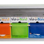 CanDo¨ Dispens-a-Band¨ exercise band rack, wood, 5 rolls, INCLUDING: 5 x 50 yard Val-u-Band