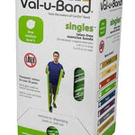 Val-u-Band Resistance Bands, Pre-Cut Strip, 5', Lime-Level 3/7, Case of 30, Latex-Free