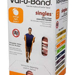 Val-u-Band Resistance Bands, Pre-Cut Strip, 5', Orange-Level 2/7, Case of 30, Latex-Free