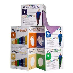 Val-u-Band Resistance Bands, Dispenser Roll, 50 Yds., 5-Piece Set, Peach, Orange, Lime, Blueberry, Plum, Contains Latex