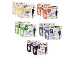 Val-u-Band Val-u-Band Low Powder Exercise Band Val-u-Band Resistance Bands, Dispenser Roll, 100 Yds. (2 x 50 Yds.), 5-Piece Set, Peach, Orange, Lime, Blueberry, Plum, Contains Latex