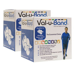 Val-u-Band Val-u-Band Low Powder Exercise Band Val-u-Band Resistance Bands, Dispenser Roll, 100 Yds. (2 x 50 Yds.), Blueberry-Level 4/7, Contains Latex