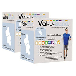 Val-u-Band Val-u-Band Low Powder Exercise Band Val-u-Band Resistance Bands, Dispenser Roll, 100 Yds. (2 x 50 Yds.), Mushroom-Level 6/7, Contains Latex
